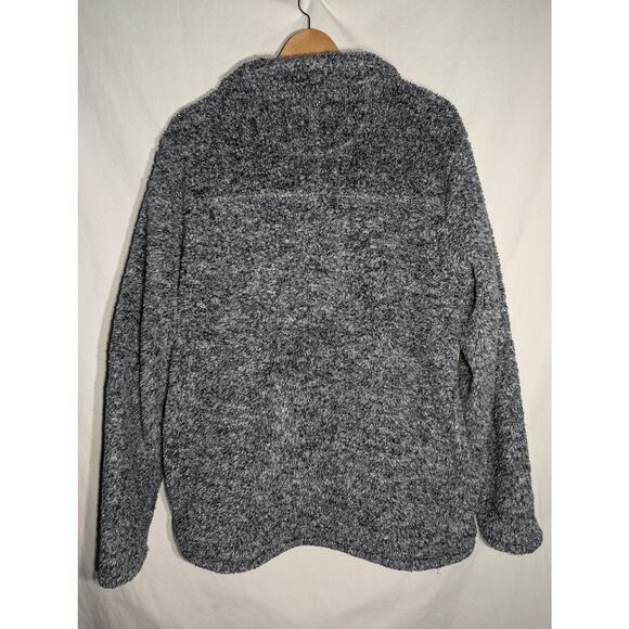 Alpine Sherpa Mens Gray Pullover Quarter Zip Sweater Sz Large Fuzzy Outdoor Warm - Picture 2 of 3